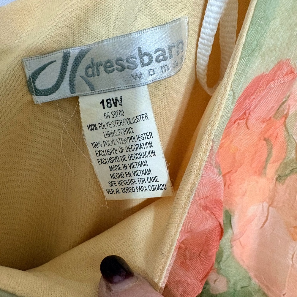 Vintage Y2K Dress Barn Pastel Floral Dress in green, pink, and pale yellow. - Picture 4 of 10